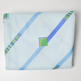 Blue Geometric Print Polyester Thick Knit Fabric - 62" x 124"