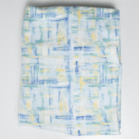 Green + Blue Crosshatch Print Quilting Weight Woven Fabric - 54" x 108"