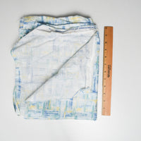 Green + Blue Crosshatch Print Quilting Weight Woven Fabric - 52" x 80"