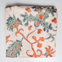 Red + Green Abstract Print Damask Hemmed Drapery Fabric - 46" x 56"