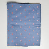 Blue + Pink Shell Print Woven Fabric - 52" x 80"