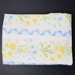 Ribbon Stripe by Wamsutta Vintage Yellow + Blue Floral Ribbon Print Fitted Sheet - 37" x 72"
