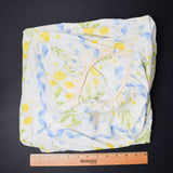 Ribbon Stripe by Wamsutta Vintage Yellow + Blue Floral Ribbon Print Fitted Sheet - 37" x 72"