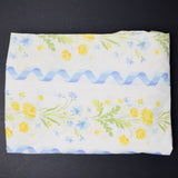 Ribbon Stripe by Wamsutta Vintage Yellow + Blue Floral Ribbon Print Fitted Sheet - 37" x 72"