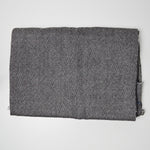 Gray Diagonal Basketweave Woolly Woven Fabric - 64" x 74"