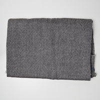 Gray Diagonal Basketweave Woolly Woven Fabric - 64" x 74"
