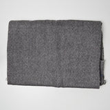 Gray Diagonal Basketweave Woolly Woven Fabric - 64" x 74"