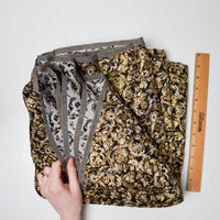 Gold Metallic + Black Brocade Woven Fabric - 44" x 56"
