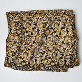 Gold Metallic + Black Brocade Woven Fabric - 44" x 56"