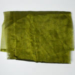 Sheer Olive Green Polyester Fabric Curtain with Beaded Corner Weights - 80" x 80"