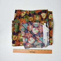 Lantern Print + Dark Purple Quilting Weight Woven Fabric with Gold Accents - 44" x 136"