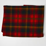 Green + Red Plaid Lightweight Woolly Woven Fabric - 36" x 52"