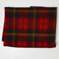 Green + Red Plaid Lightweight Woolly Woven Fabric - 36" x 52"