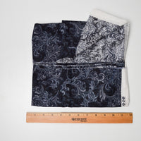 Gray + Back Patterned Quilting Weight Woven  Fabric - 16" x 104"