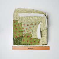 Green Patterned Fabric Curtain with Velcro Edge - 29" x 72"