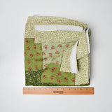 Green Patterned Fabric Curtain with Velcro Edge - 29" x 72"
