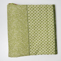 Green Patterned Fabric Curtain with Velcro Edge - 29" x 72"