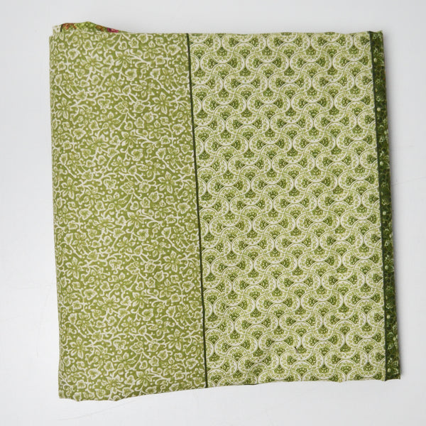 Green Patterned Fabric Curtain with Velcro Edge - 29" x 72"