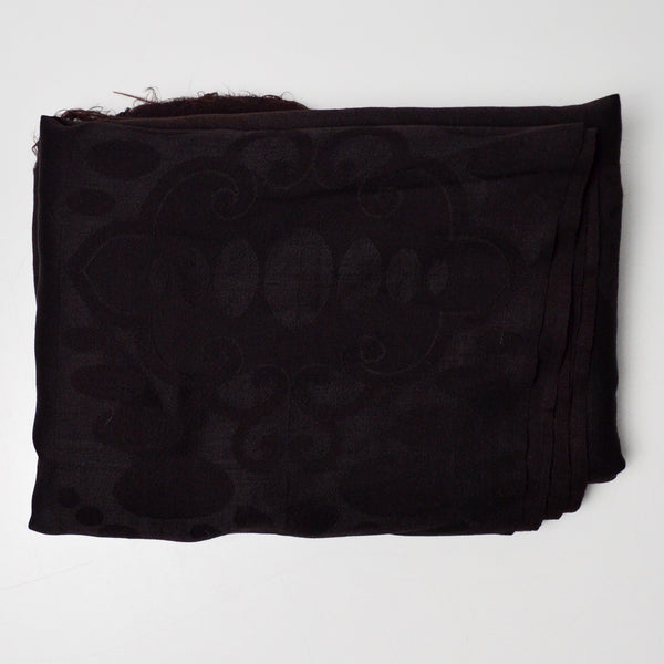 Dark Brown Floral Damask Woven Fabric - 68" x 68"