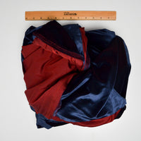 Dark Blue + Red Stretch Velvet Fabric - 62" x 132"