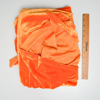 Orange Stretch Velvet Fabric - 50" x 60" + Scraps