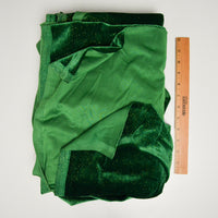 Soft Green + Gold Sparkly Stretch Velvet Fabric - 60" x 104"