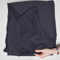 Dark Gray Fleece Backed Jersey Knit Fabric - 64" x 104"