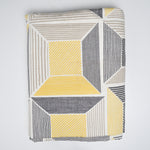 Gray + Yellow Geometric Print Canvas Woven Fabric - 56" x 200"