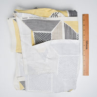 Gray + Yellow Geometric Print Canvas Woven Fabric - 56" x 200"