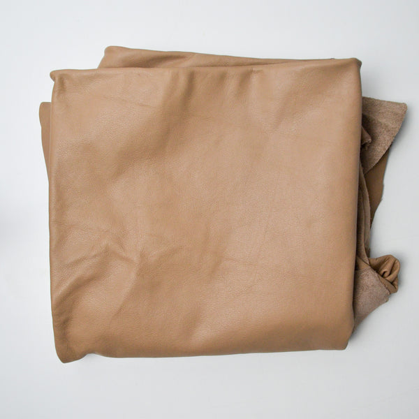 Light Brown Leather - 64" x 66" (Irregular Shape)