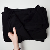 Black Fleece Backed Jersey Knit Fabric - 64" x 140"