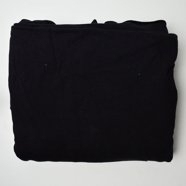 Black Fleece Backed Jersey Knit Fabric - 64" x 140"