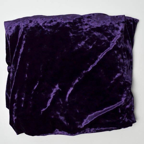 Dark Purple Crushed Velvet Stretch Knit Fabric - 62" x 72"