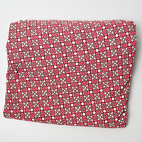 Pink, Brown + White Geometric Print Cotton + Spandex Jersey Knit Fabric - 64" x 72"