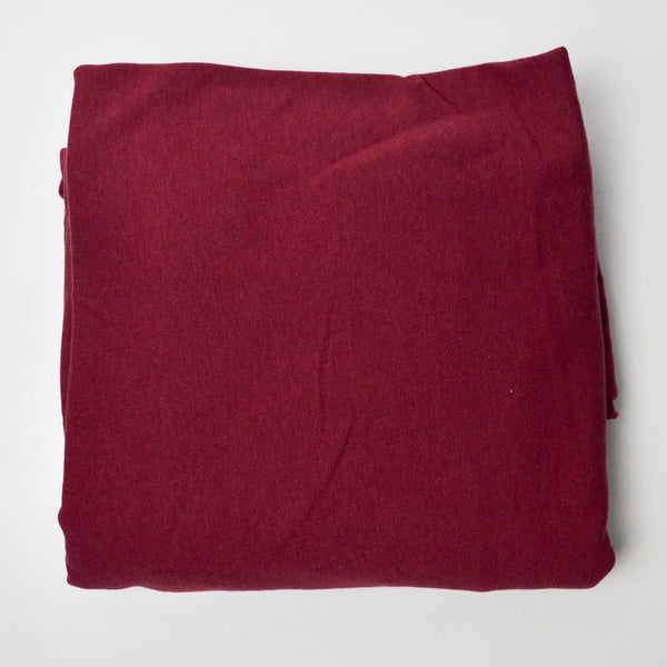 Dark Red Fleece Backed Jersey Knit Fabric - 60" x 60"