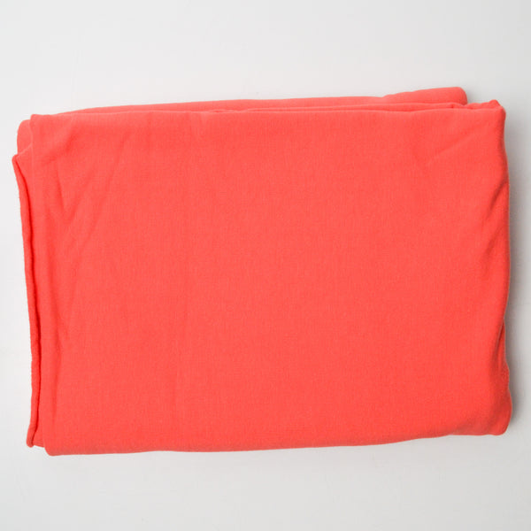 Coral Pink Fleece Backed Jersey Knit Fabric - 60" x 62"