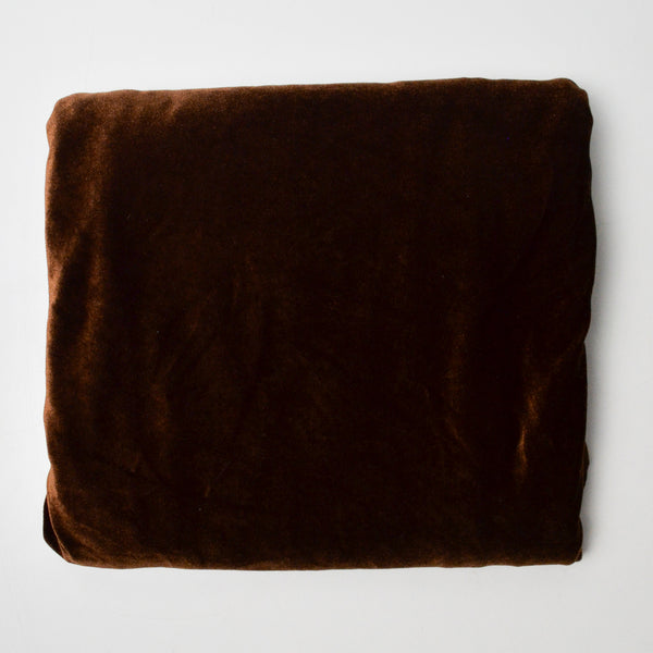 Dark Brown Stretch Velvet Fabric - 64" x 74"