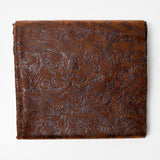 Brown + Black Floral Embossed Faux Suede Fabric - 37" x 57"