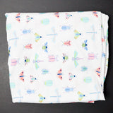 Bug Print Polyester Flat Sheet + Pillowcase - 66" x 96"