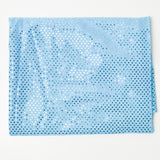 Turquoise Blue Metallic Knit Sequin Mirror Fabric - 50" x 52"