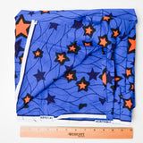Blue + Orange Stars Wax Print Woven Fabric - 48" x 184"