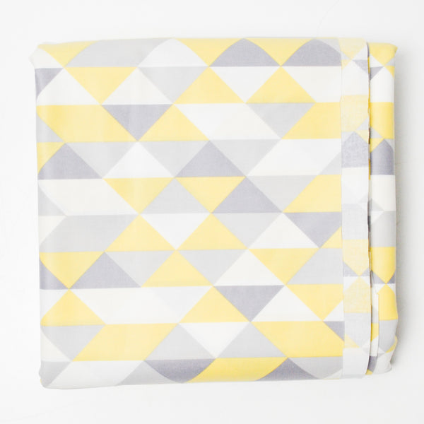 Yellow + Gray Triangles Laminated Cotton Woven Fabric - 58" x 112"
