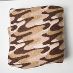 Wavy Brown Patterned Felted Woolly Woven Fabric - 56" x 110