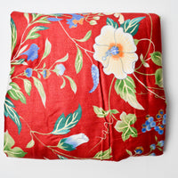 Red Floral Teflon-Coated Upholstery Fabric - 52" x 132"