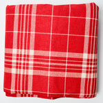 Red Plaid Thick Woven Fabric - 58" x 80"
