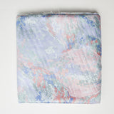 Blue + Pink Abstract Pastel Scotchgard-Coated Woven Drapery Fabric - 56" x 126"