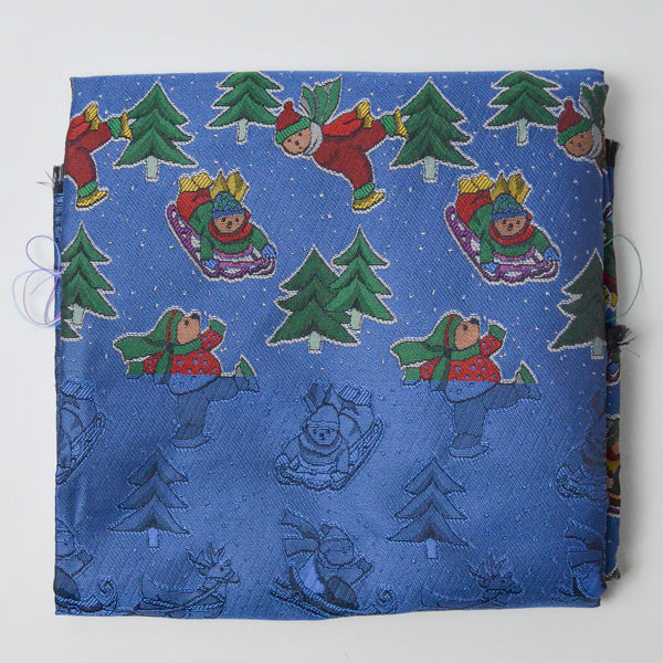 Teddy Bears Winter Sports Jacquard Woven Fabric - 33" x 54"