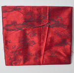 Red + Black Toile Print Crisp Silky Woven Fabric - 44" x 52"