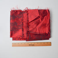 Red + Black Toile Print Crisp Silky Woven Fabric - 44" x 52"