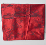 Red + Black Toile Print Crisp Silky Woven Fabric - 44" x 52"